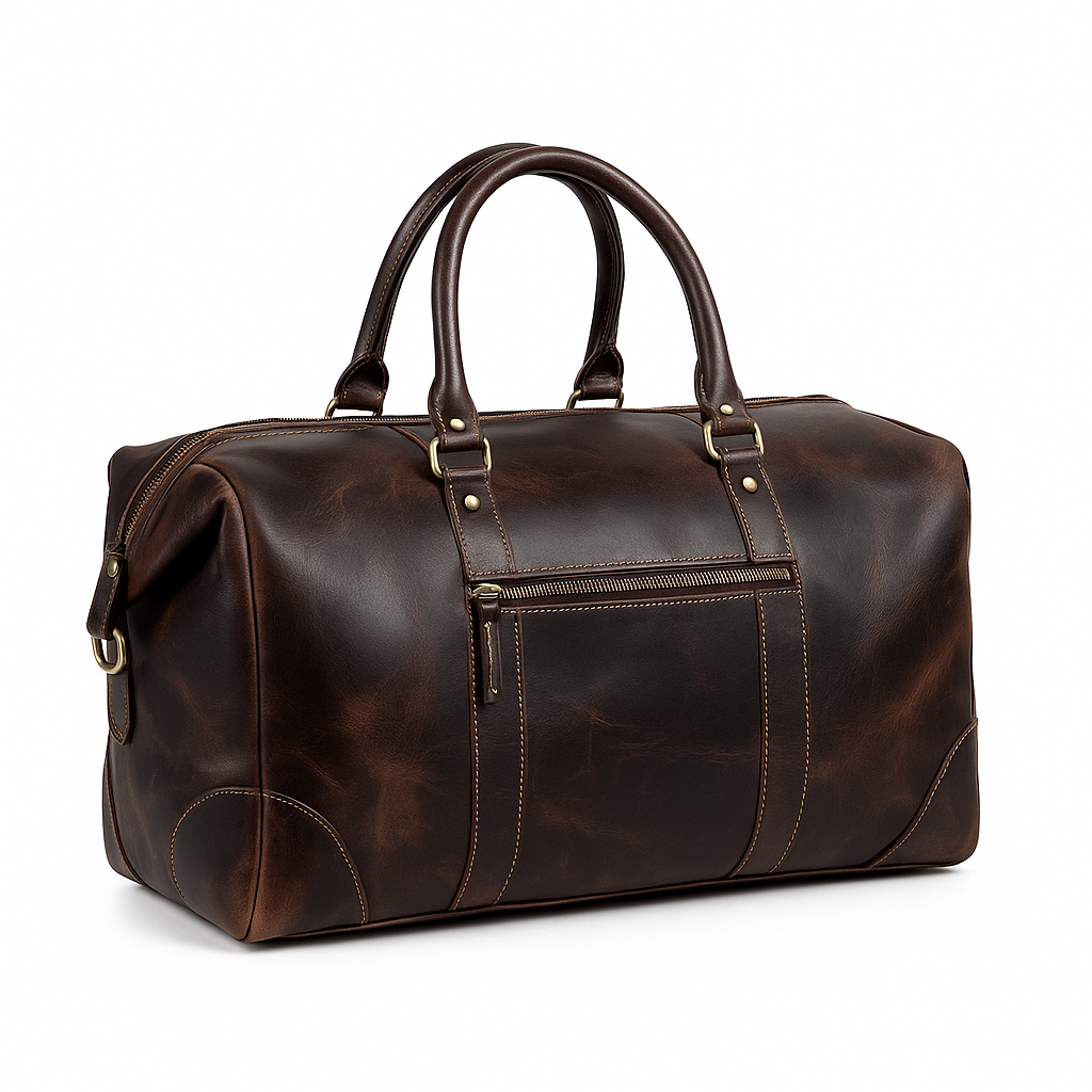 Retro Rugged Travel Leather Duffle Bag